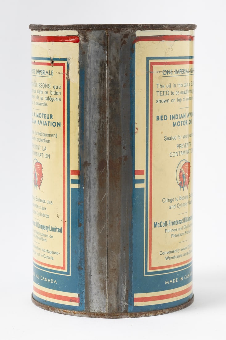 Red Indian Aviation Motor Oil Imperial Quart Can - 4