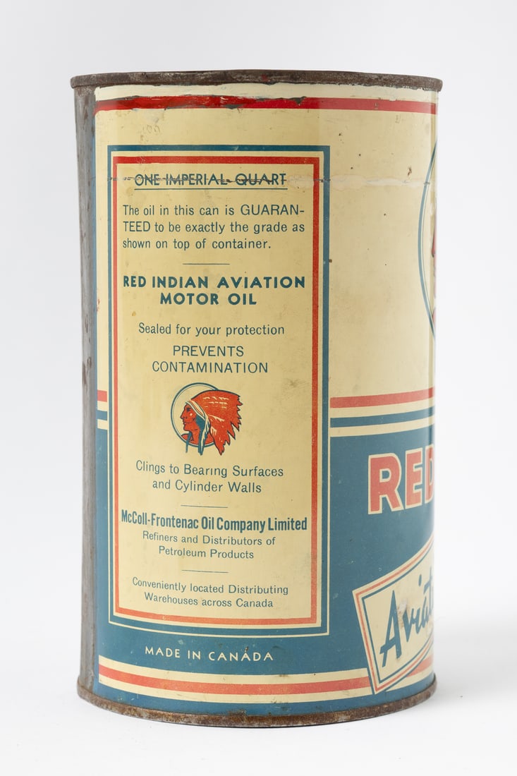 Red Indian Aviation Motor Oil Imperial Quart Can - 5