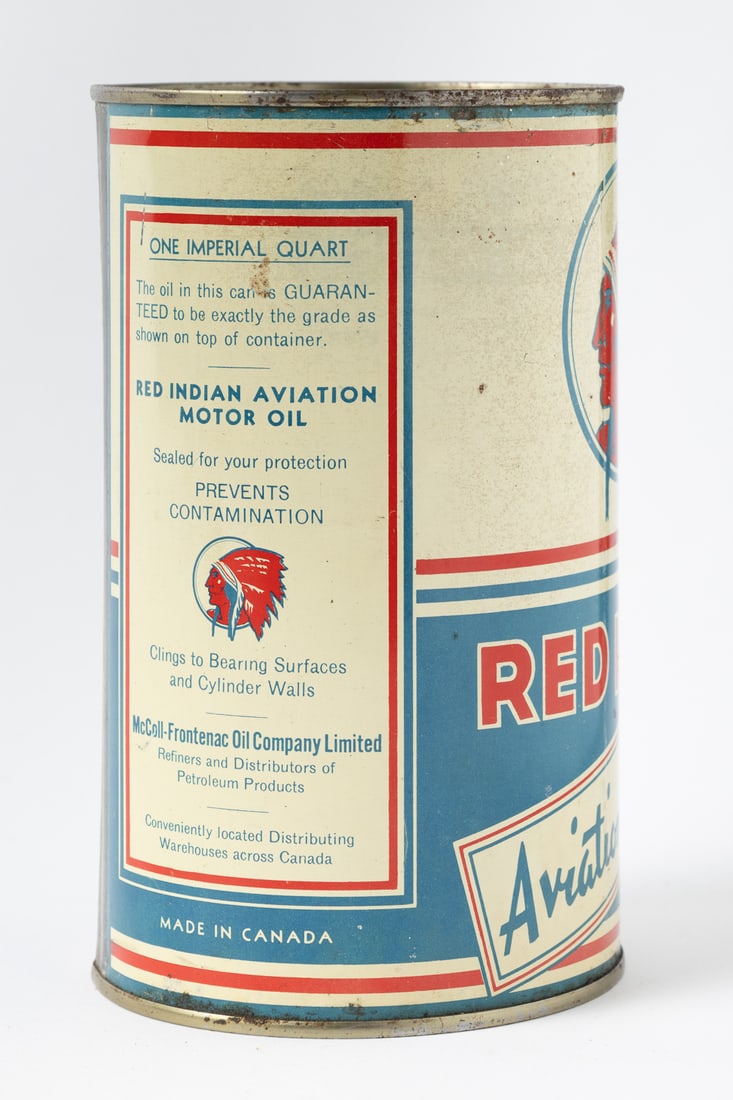 Red Indian Aviation Motor Oil Imperial Quart Can - 5