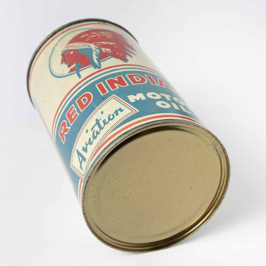 Red Indian Aviation Motor Oil Imperial Quart Can - 8