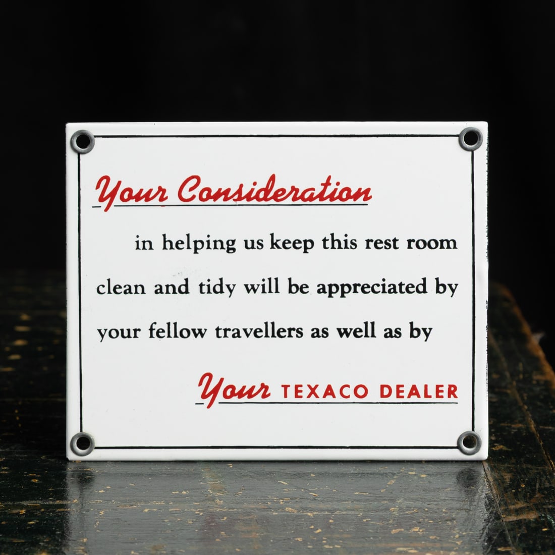 Texaco Restroom Plaque - 3