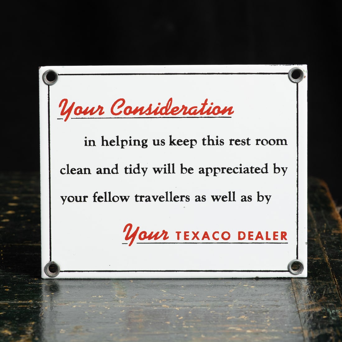 Texaco Restroom Plaque - 3