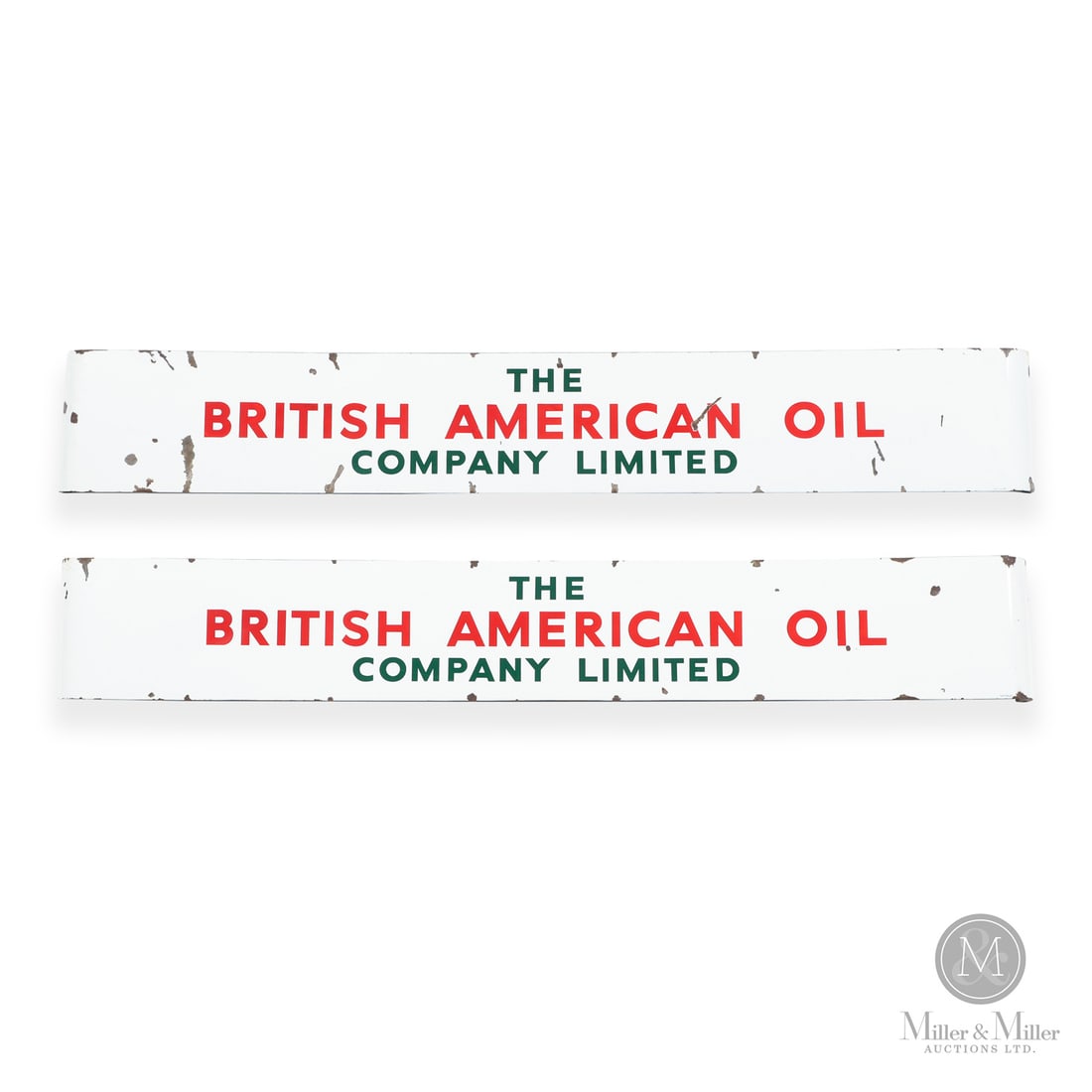 Two (2) British American Oil Bullnose Sign Panels (1 of 16)