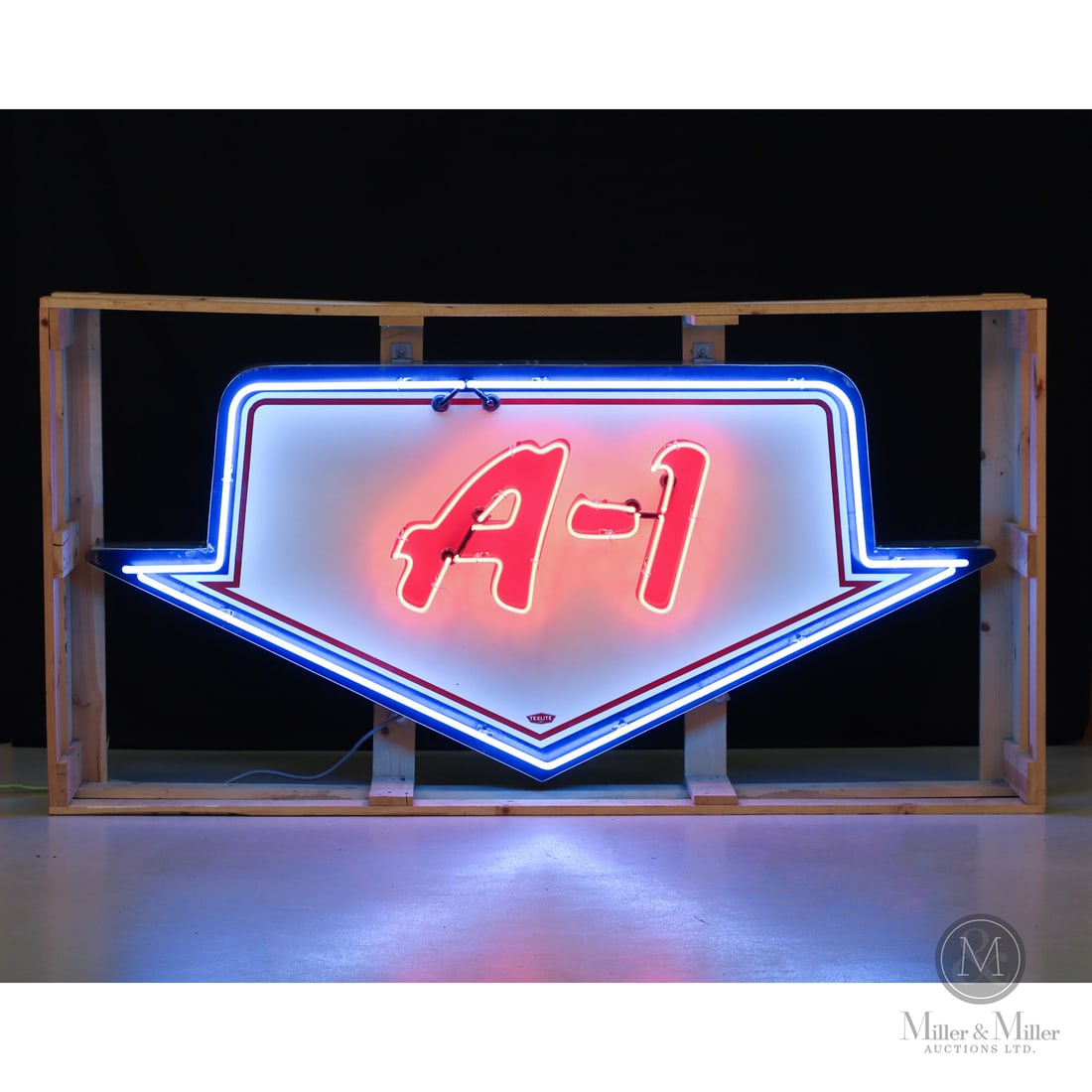 Ford "A-1" Used Car Blinking Neon Dealer Sign: 1946-1959. Single-sided porcelain (SSP). The "A-1" sign was a hallmark of Ford dealerships in the mid-20th century, specifically referring to the Ford Motor Company's A-1 used car program. The A-1