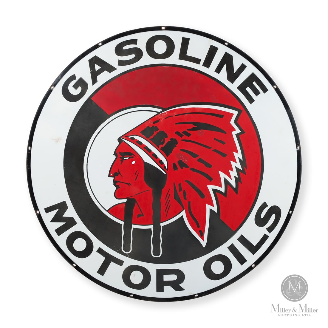 Red Indian Gasoline Motor Oils 5' Service Station Sign (1 of 6)