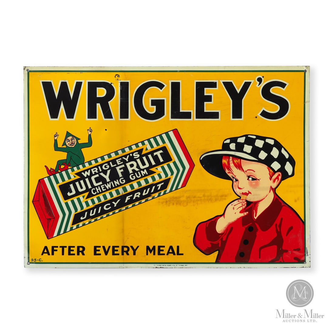Wrigley's Juicy Fruit Spearman Boy Tin Sign (1 of 8)