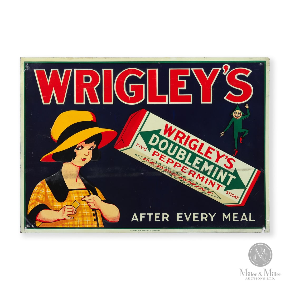 Wrigley's Spearman Doublemint Girl Tin Sign (1 of 8)