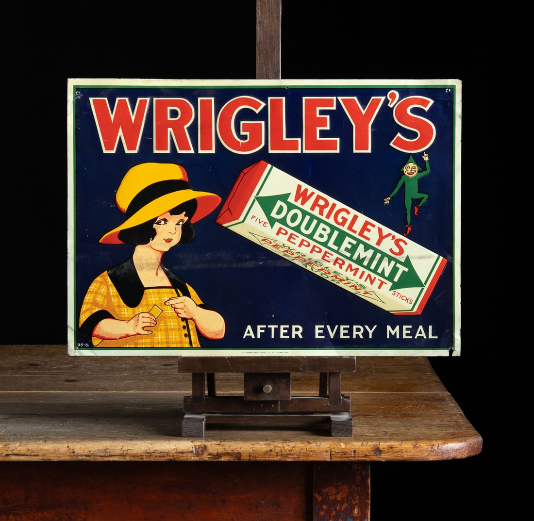 Wrigley's Spearman Doublemint Girl Tin Sign - 8