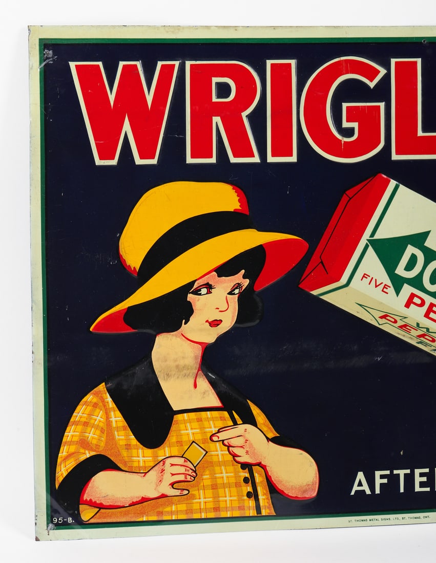 Wrigley's Spearman Doublemint Girl Tin Sign - 2