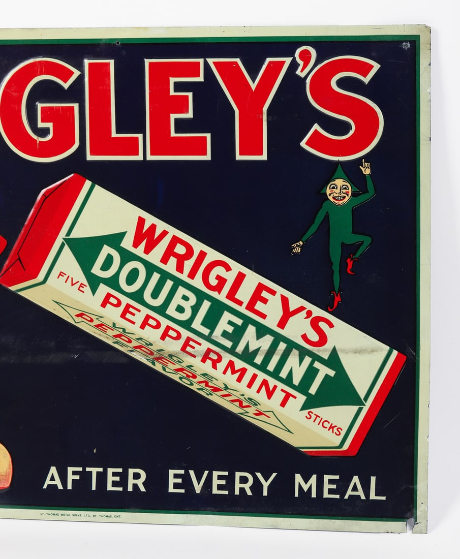 Wrigley's Spearman Doublemint Girl Tin Sign - 3