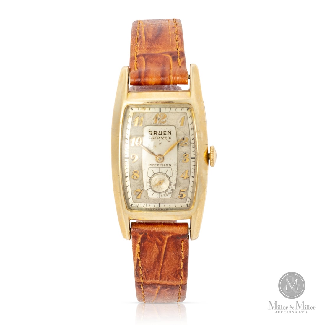 Gruen, Art Deco Curvex Precision: American. 10K gold-filled. The Gruen Curvex is a triumph of Art Deco engineering. Unlike standard curved watches of the era that used flat movements in arched cases, this "Precision" model features