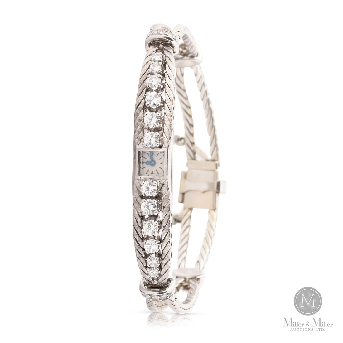 Jaeger-LeCoultre, Calibre 101 Platinum Diamond Bracelet: Swiss. Platinum with diamonds and 14K clasp. The Jaeger-LeCoultre Calibre 101 is legendary in the horological world for holding the long-standing title of the smallest mechanical movement, a feat of