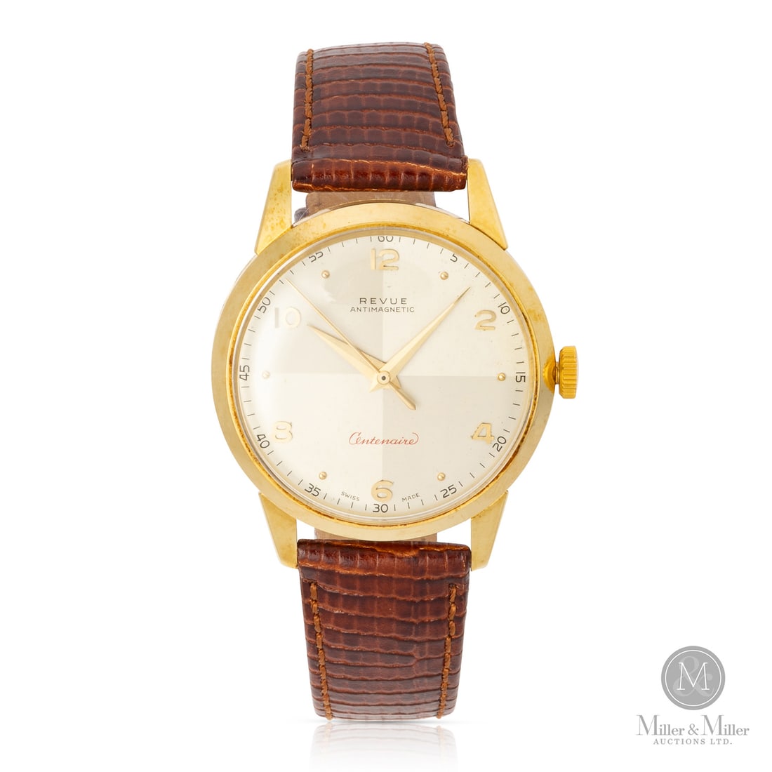 Revue, Centenaire 18K: Swiss. 18K yellow gold. The Revue Centenaire is a distinguished timepiece produced to celebrate the 100th anniversary of the brand. This particular model is crafted from solid 18K yellow gold. Its des