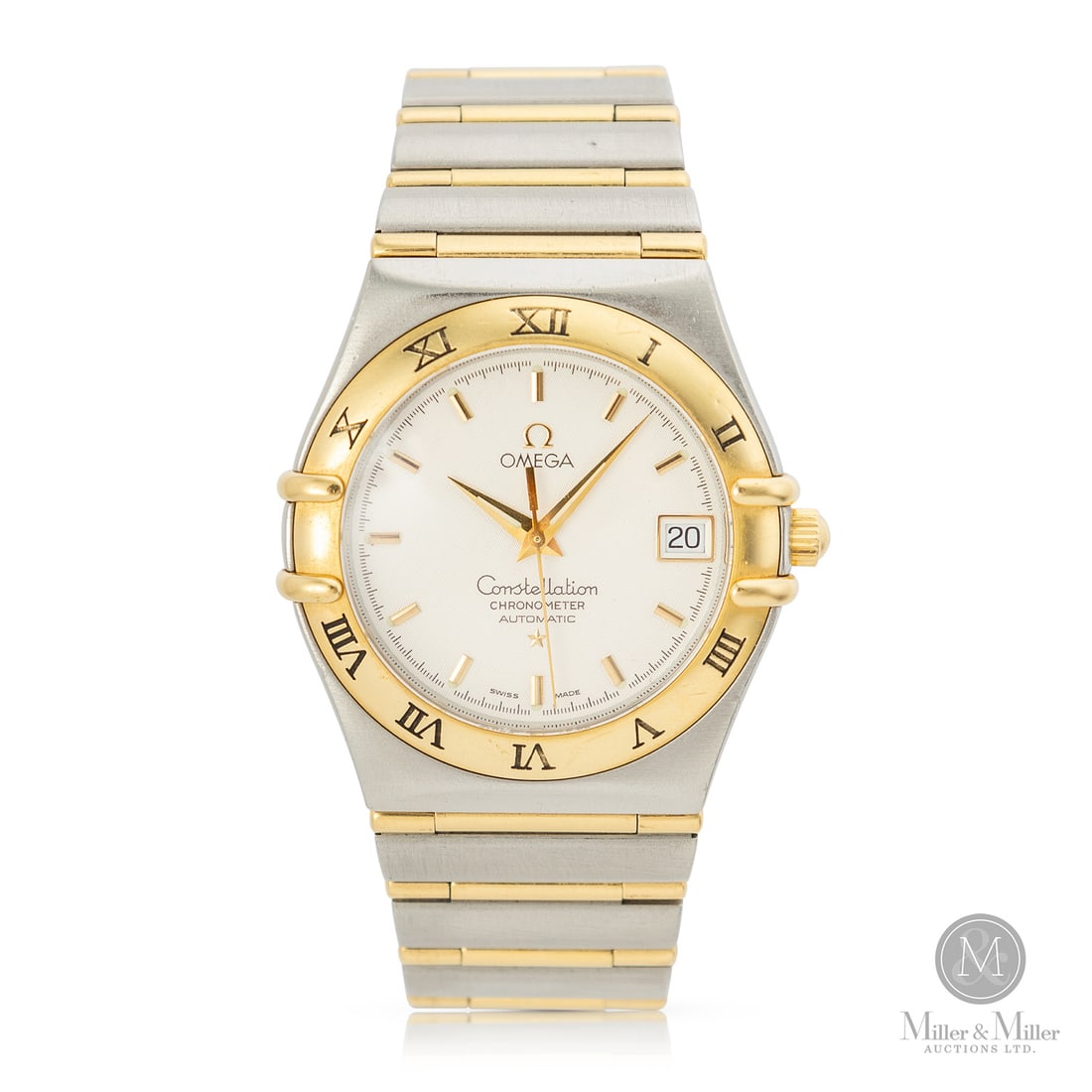 Omega, Ref. 368.1201 18K/Stainless Constellation "Manhattan": Swiss. Stainless steel with 18K gold bezel and 18K stainless steel bracelet. The Omega Constellation reference 1202.30.00 is an expression of modern elegance. Combining structural versatility with ups