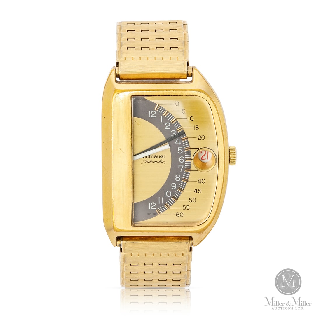Wittnauer, Futurama Sector 1000: Swiss. Gold-plated. Founded in 1880, the Swiss-American Wittnauer brand established a long-standing reputation for high-quality, reliable timepieces, often serving as the North American distributor fo