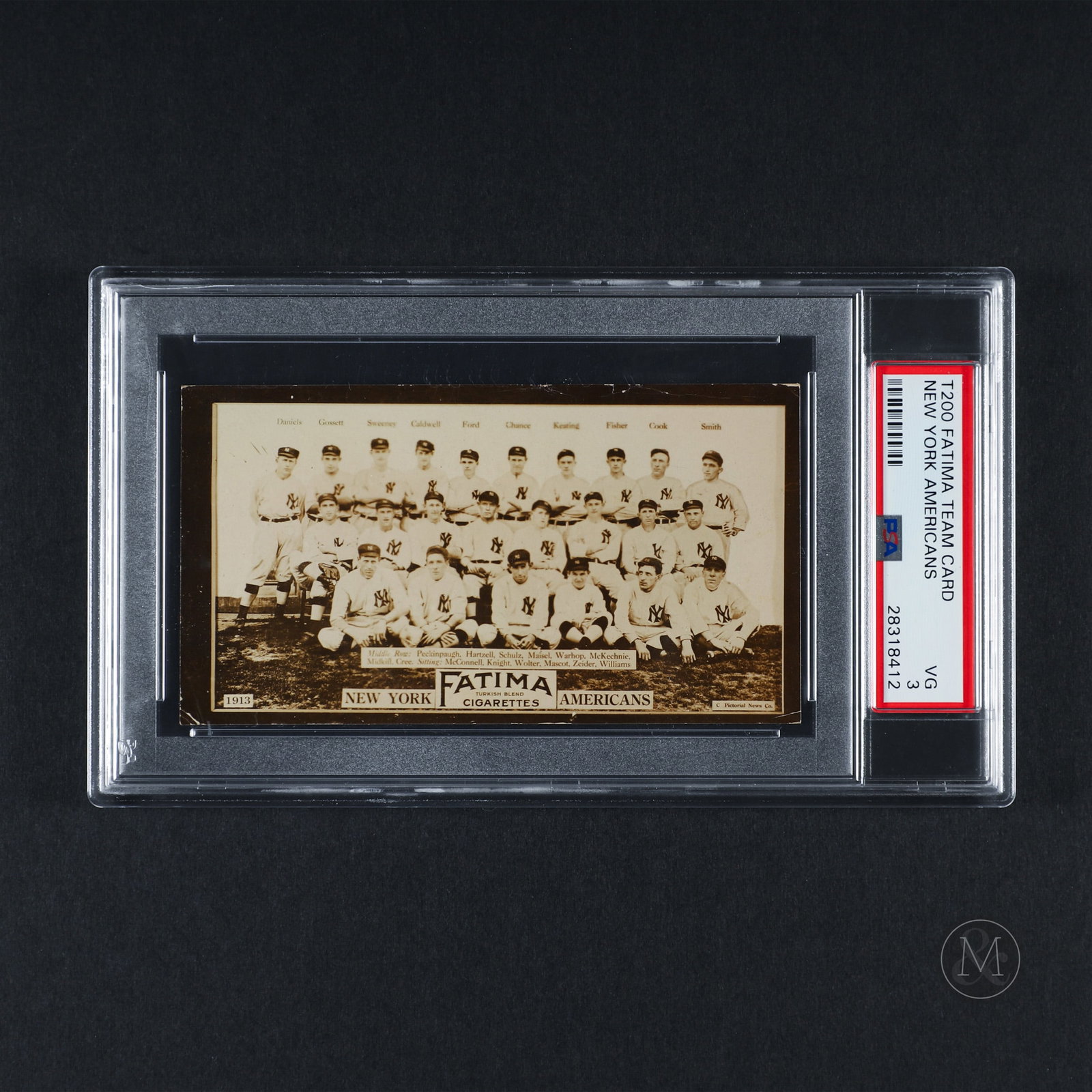 *PREVIEW LOT* 1913 Fatima New York Americans PSA 3: *PREVIEW LOT* Check back on September 8th to view the full auction catalogue. Register now to be notified when the sale goes live!