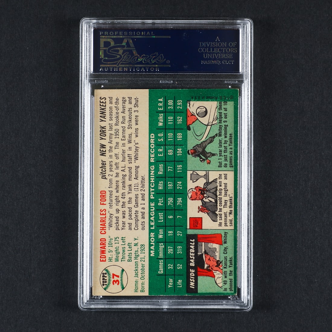 1954 Topps #37 Whitey Ford (PSA 6 EX-MT) - 2