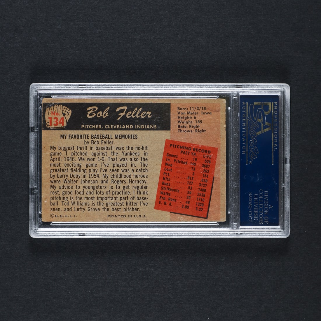 1955 Bowman #134 Bob Feller Auto (PSA/DNA Certified) - 2