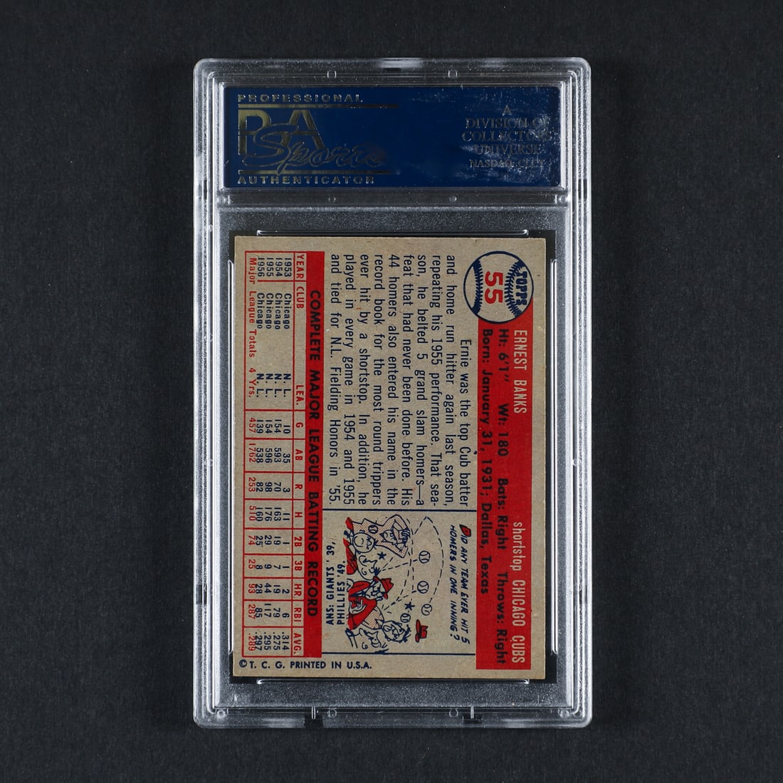 1957 Topps #55 Ernie Banks (PSA 7.5 NM+) - 2