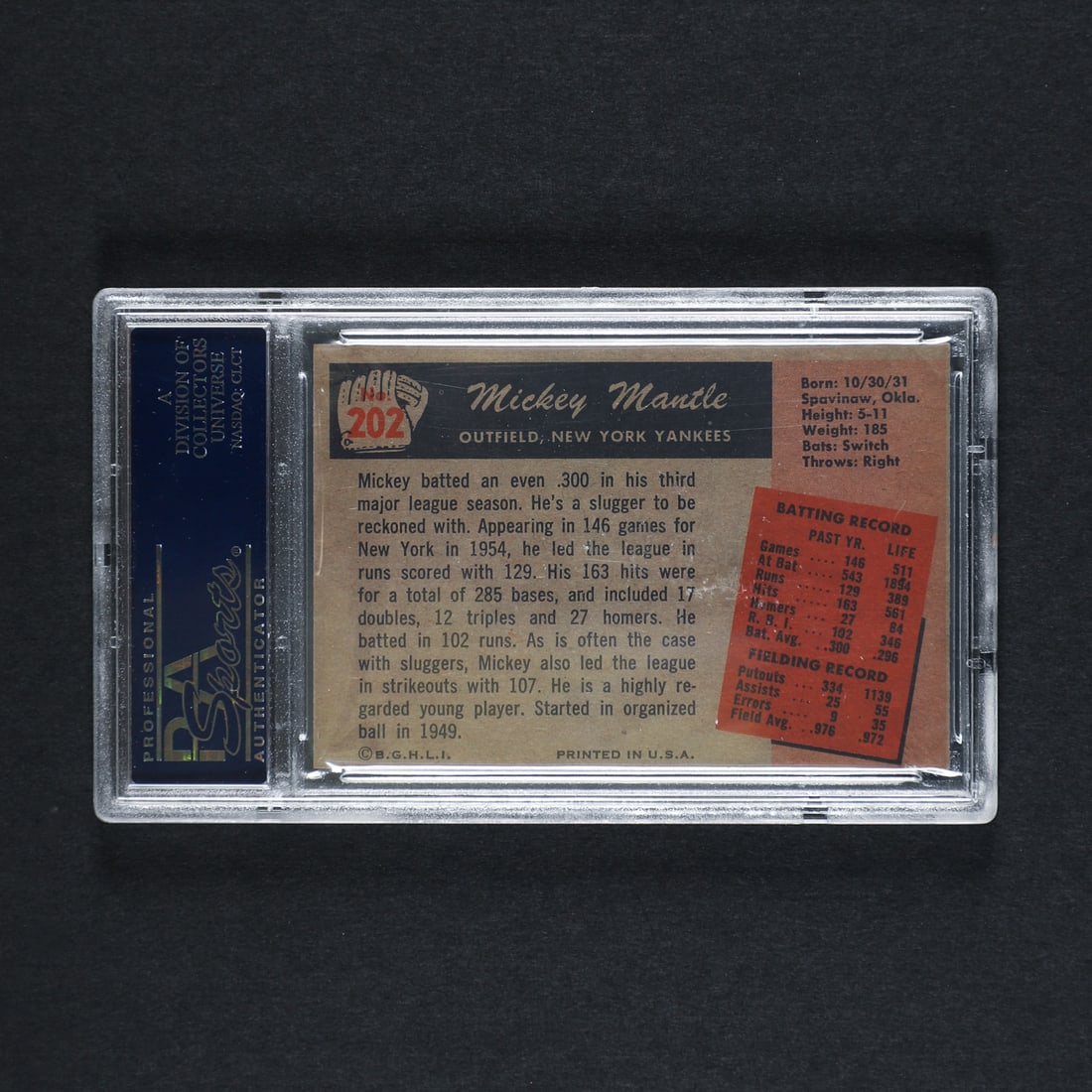 1955 Bowman #202 Mickey Mantle (PSA 7 NM) - 2