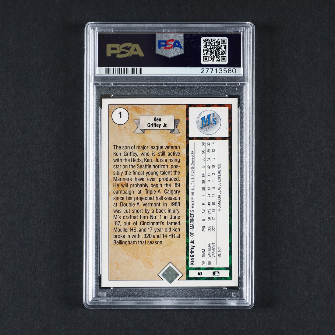 1989 Upper Deck #1 Ken Griffey Jr. (PSA 10) - 2