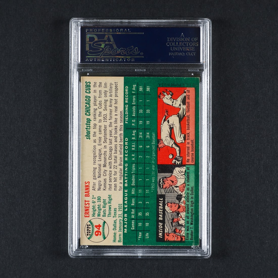 1954 Topps #94 Ernie Banks (PSA 6.5 EX-MT+) - 2