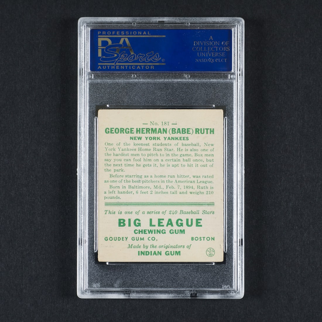 1933 Goudey #181 Babe Ruth (PSA 4 VG-EX) - 2
