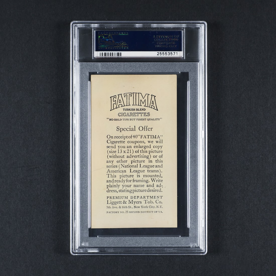 1913 Fatima Team Card Chicago Nationals (PSA 5 EX) - 2