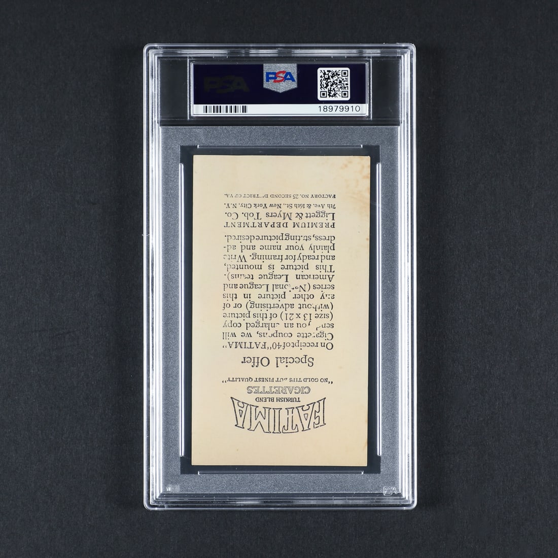 1913 Fatima Team Card Cincinnati Nationals (PSA 2.5 GD+) - 2