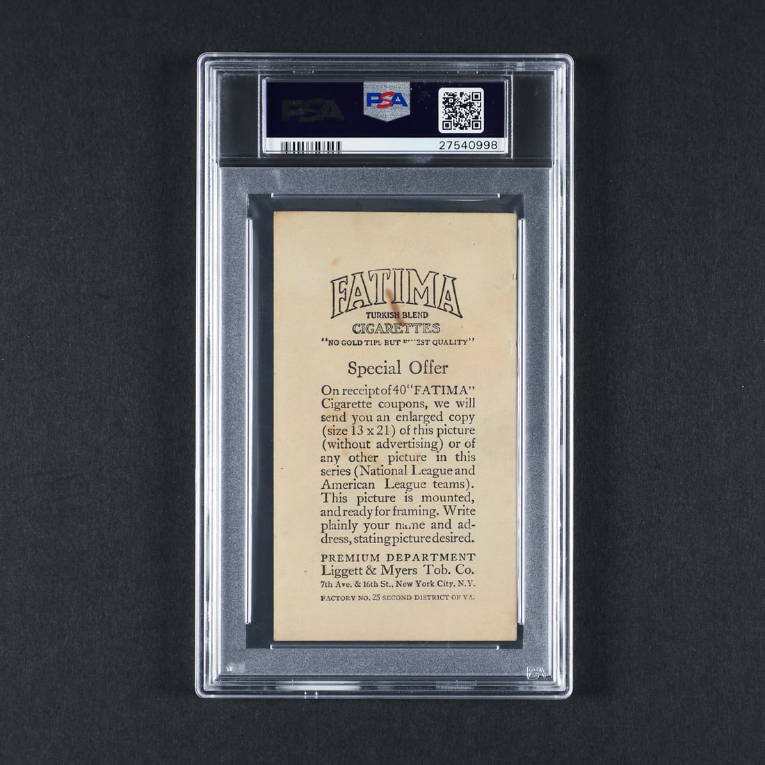 1913 Fatima Team Card Cleveland American (PSA 4 VG-EX) - 2