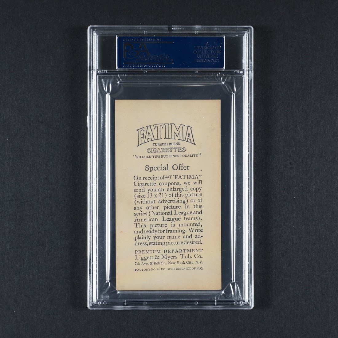 1913 Fatima Team Card Detroit Americans (PSA 5 EX) - 2
