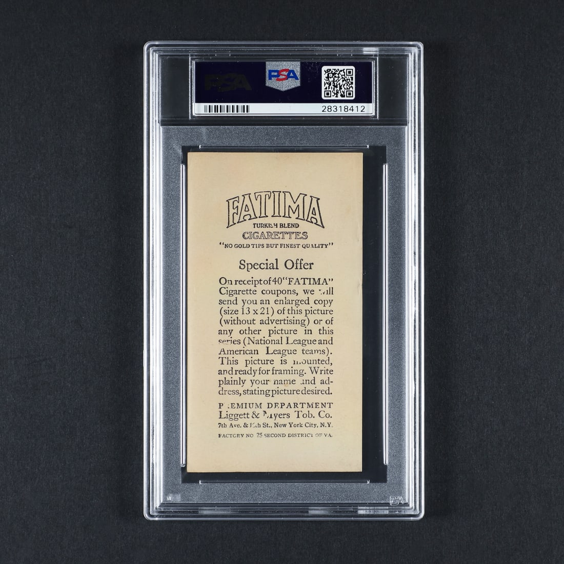 1913 Fatima Team Card New York Americans (Yankees) (PSA 3 VG) - 2