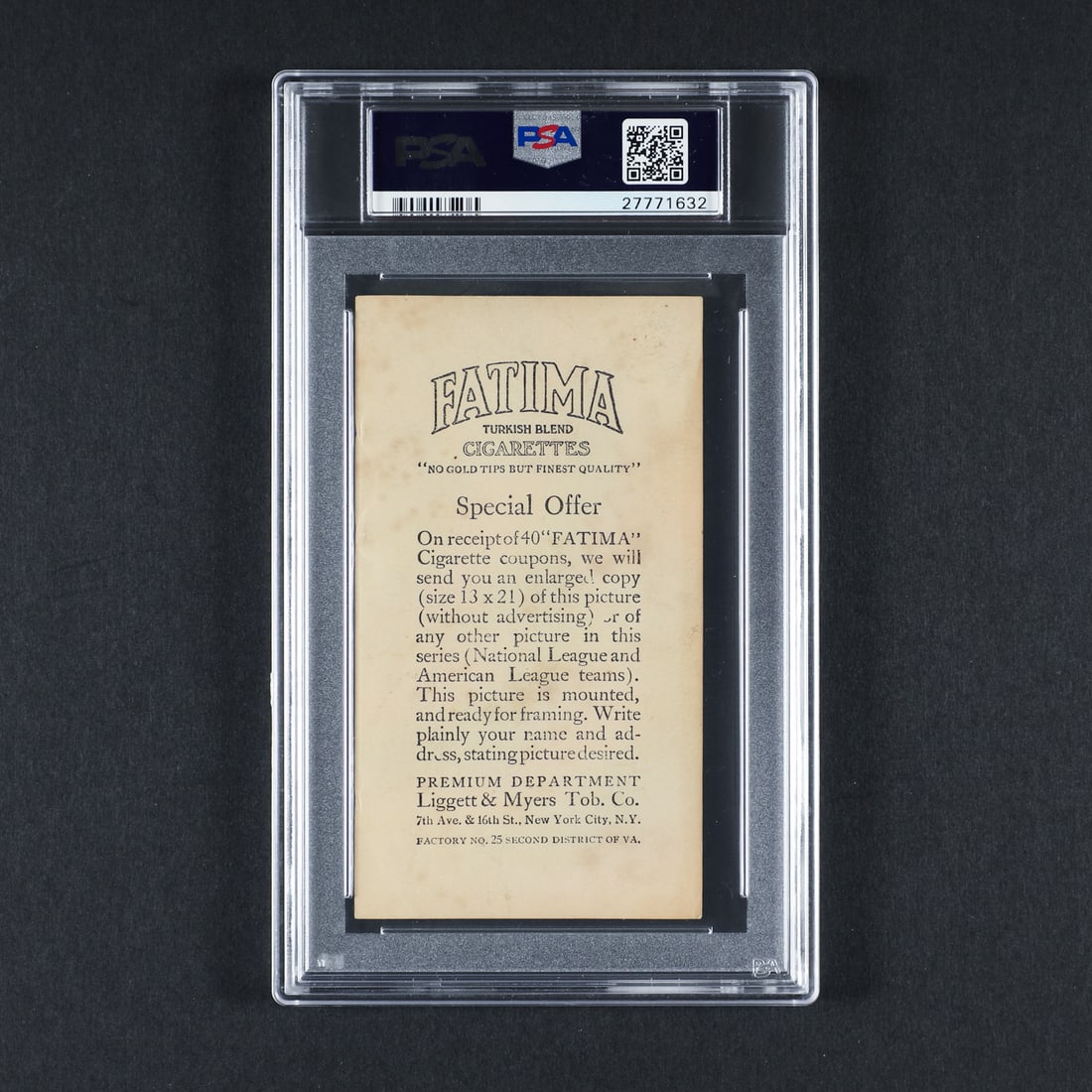 1913 Fatima Team Card Philadelphia Americans (PSA 3 VG) - 2