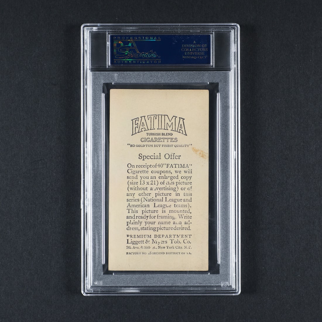 1913 Fatima Team Card St. Louis Americans (PSA 2.5 GD+) - 2
