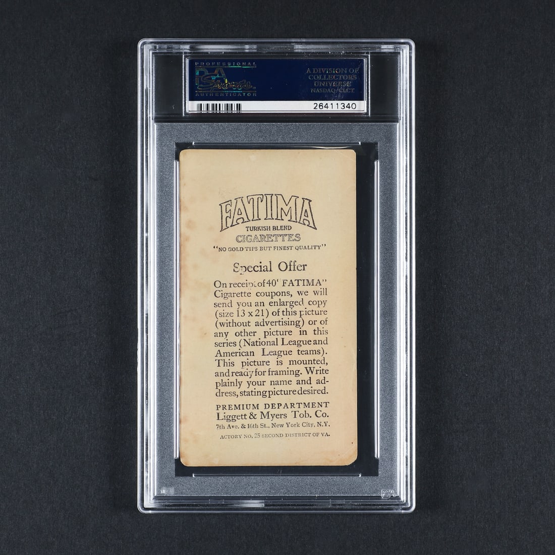 1913 Fatima Team Card Boston Nationals (PSA 3 VG) - 2