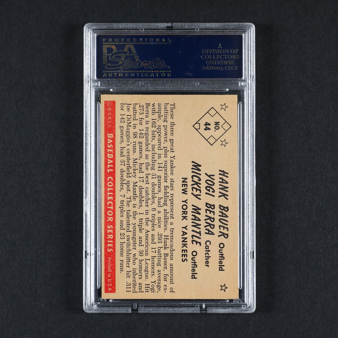 1953 Bowman #44 Mantle/Bauer/Berra (PSA 6 EX-NM) - 2