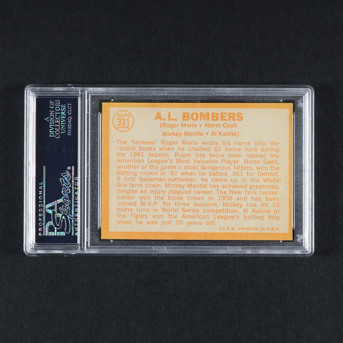 1964 Topps #331 A.L. Bombers (PSA 7 NM) - 2