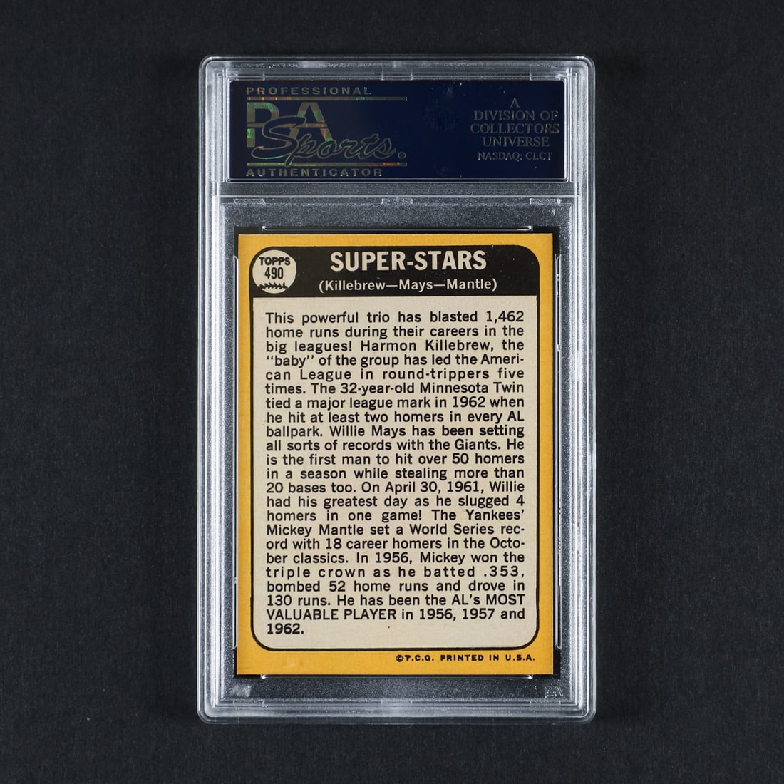 1968 Topps #490 Super Stars Mantle/Mays/Killebrew (PSA 7.5 NM+) - 2
