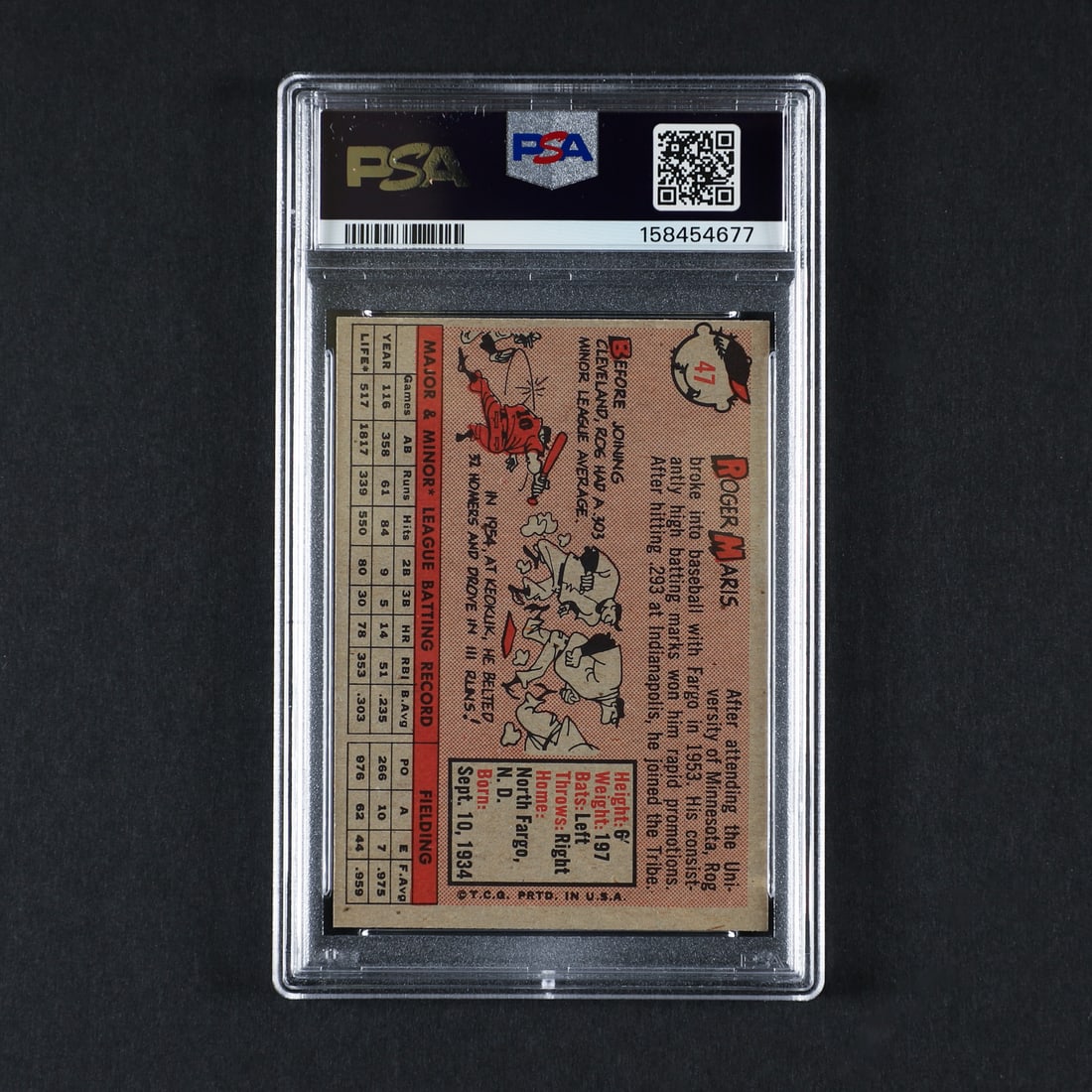 1958 Topps #47 Roger Maris (PSA 7 NM) - 2