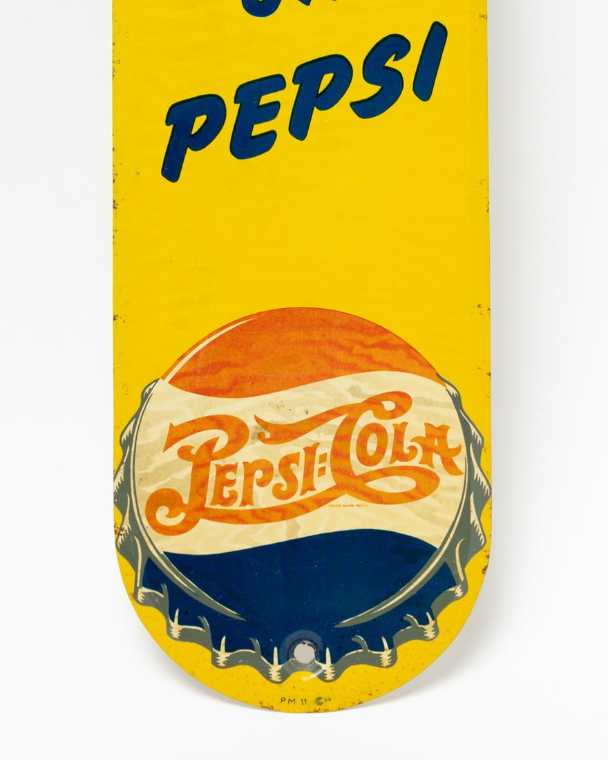 Pepsi-Cola Double Dot Door Push Sign - 4