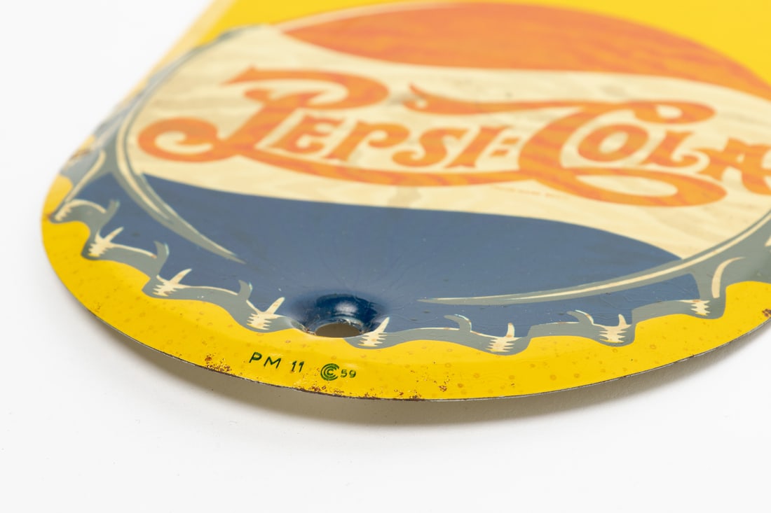 Pepsi-Cola Double Dot Door Push Sign - 7