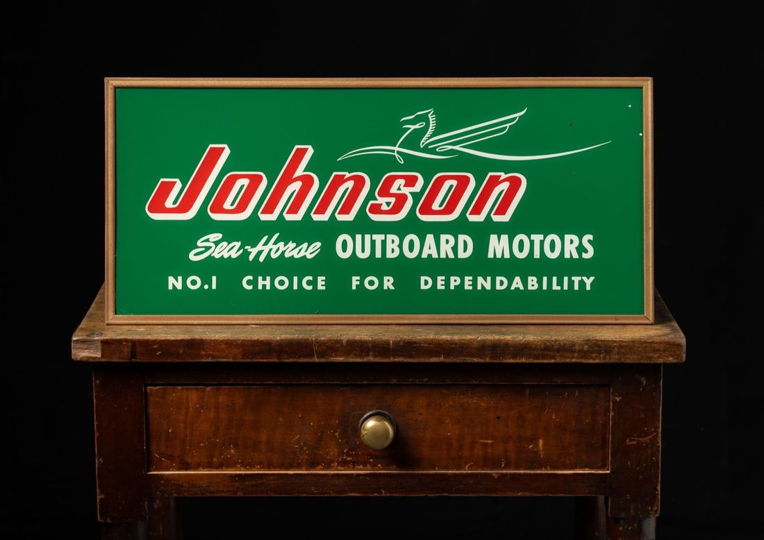 Johnson Sea Horse Outboard Motors Backlit Countertop Sign - 2