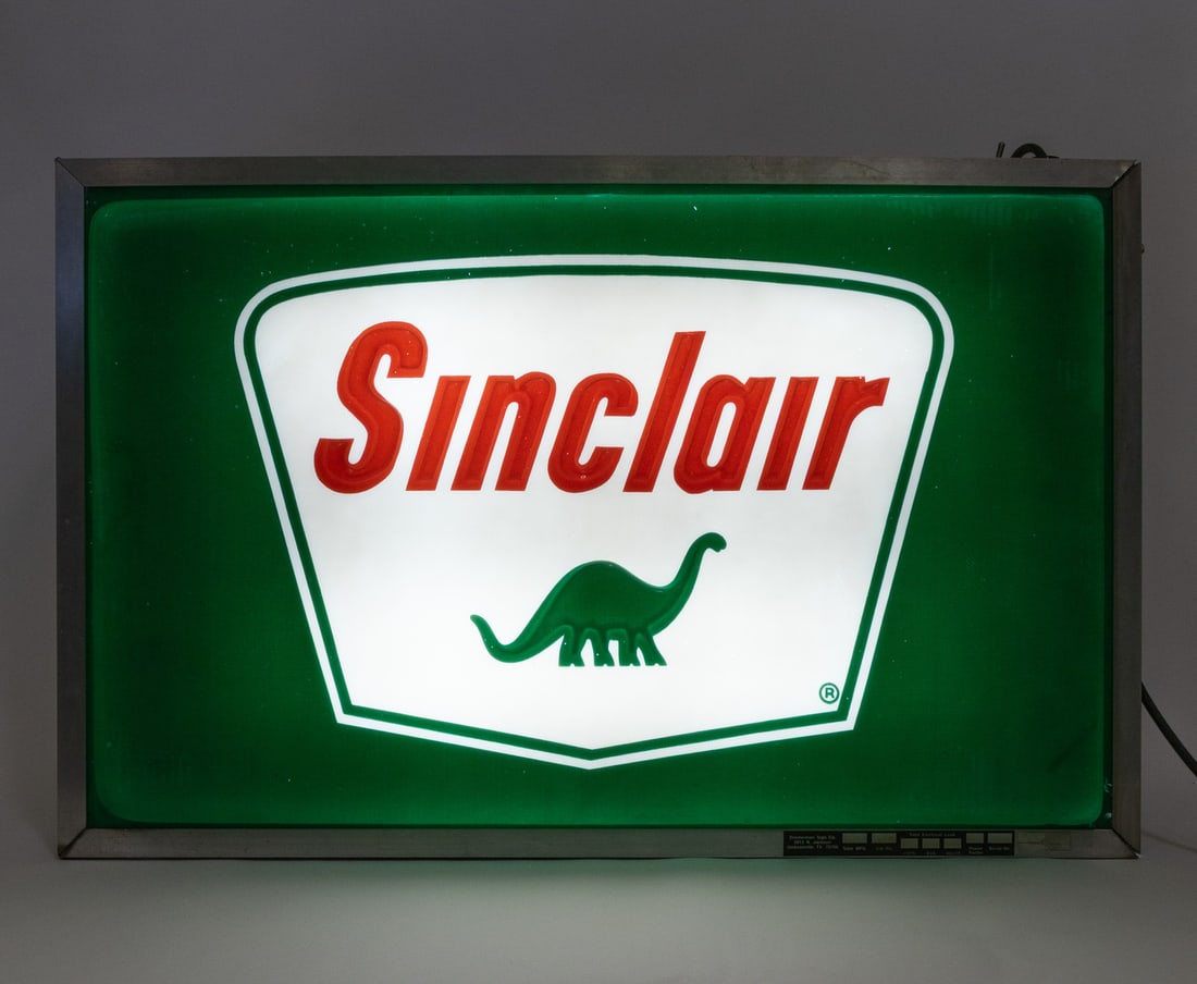 Lexan Sinclair Gasoline Backlit Sign - 11