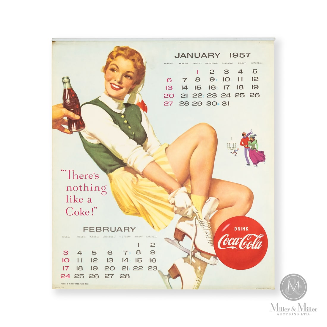 Coca-Cola 1957 Roll-Down Calendar (1 of 7)