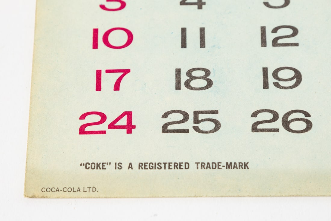 Coca-Cola 1957 Roll-Down Calendar - 3