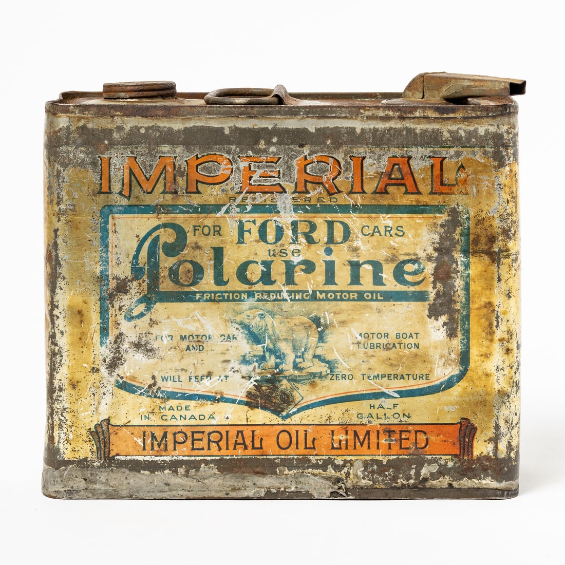 Imperial Oil FORD Polarine Motor Oil 1/2 Gallon Tin - 3
