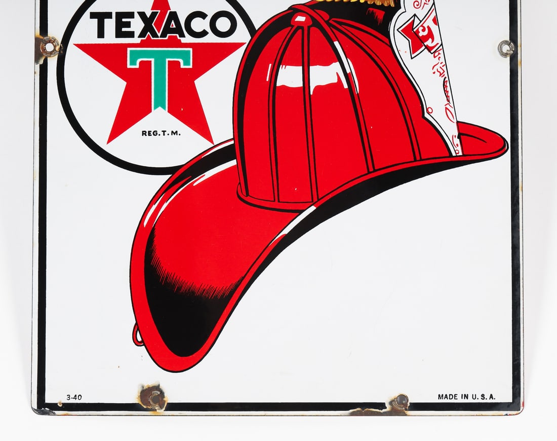 Texaco Fire-Chief Gasoline 1940 Pump Sign - 4