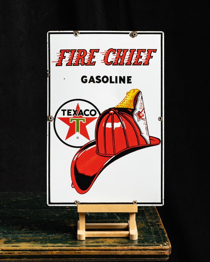 Texaco Fire Chief Gasoline 1964 Pump Sign - 2