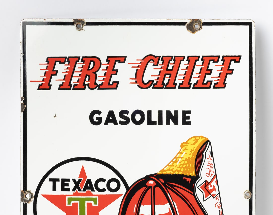 Texaco Fire Chief Gasoline 1964 Pump Sign - 3