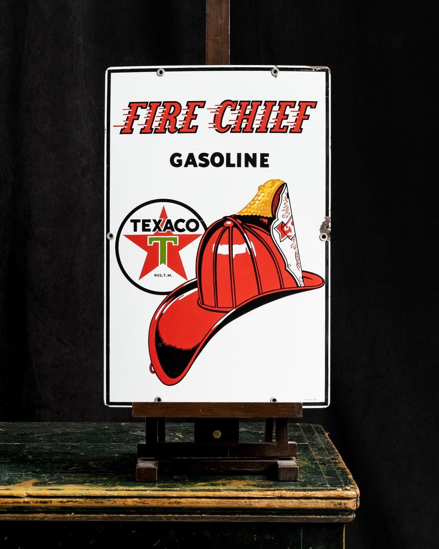 Texaco Fire Chief Gasoline 1960 Pump Sign - 2